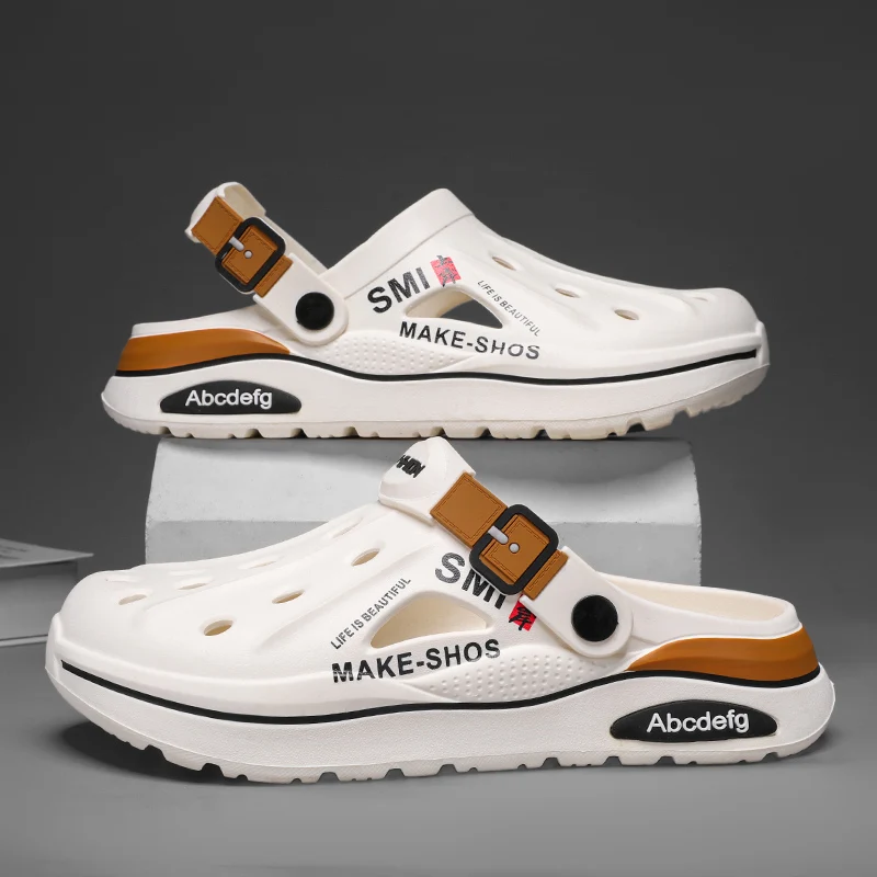 Summer Men Sandals Outside Beach Shoes Fashion EVA Men Slippers with Arch Support Waterproof Garden Shoes For Men Clogs 6