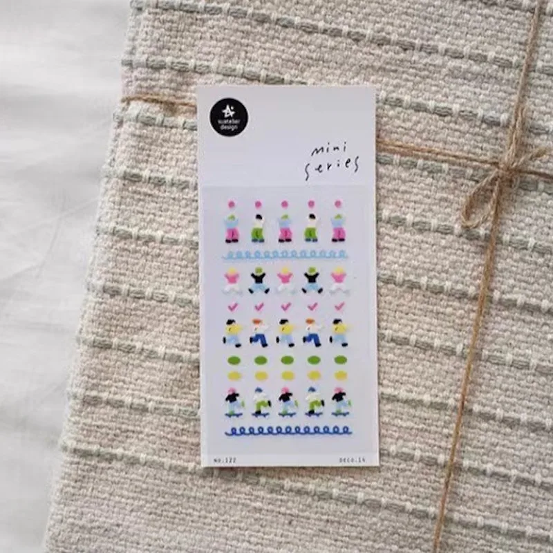 한국산 일기 스티커, 귀여운 욕실 스크랩북 액세서리, 콜라주 소재, 정크 저널, 휴대폰 데코 스티커 