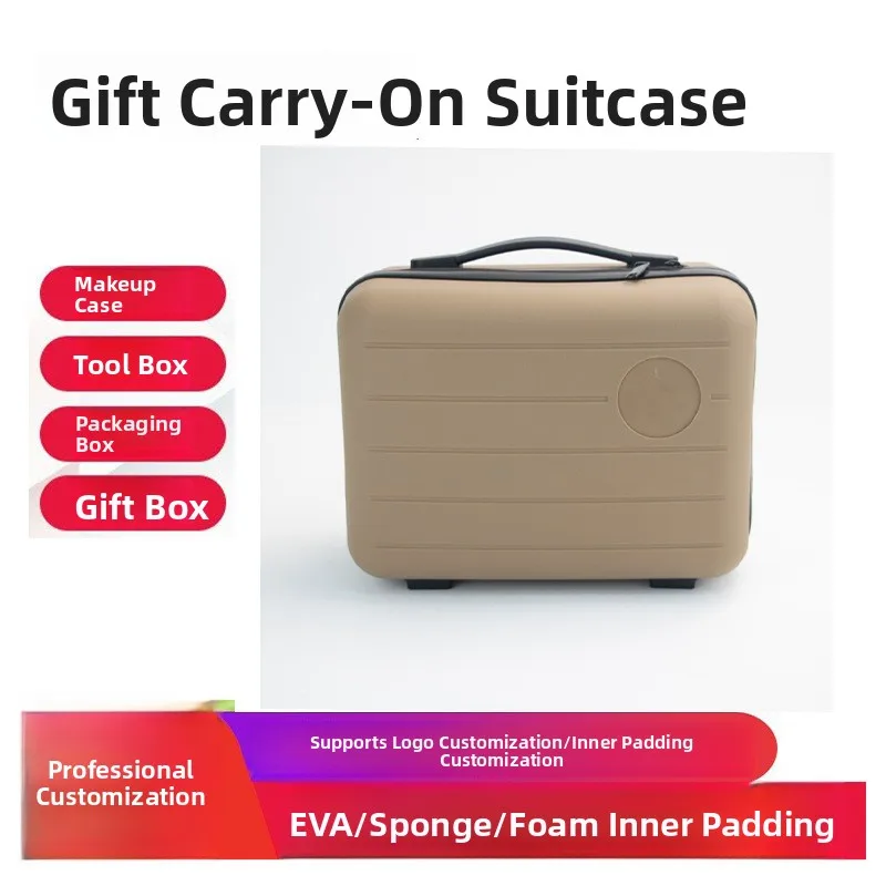 Compact Waterproof 15-Inch Travel Makeup Organizer with EVA Tray and Handle