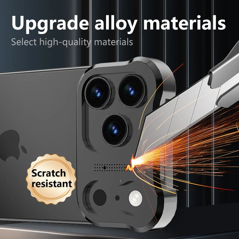 Luxury Titanium Alloy Shockproof Bumper with Lens Protector