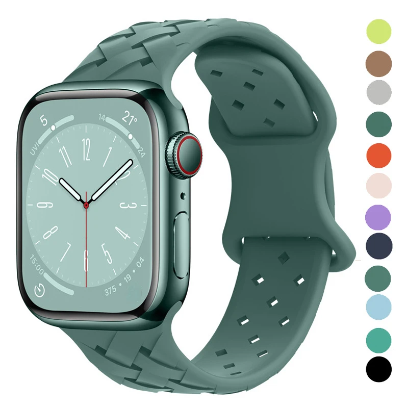 Cinturino Per Cinturino Apple Watch Ultra 49Mm 44Mm 40Mm 45 Mm 41Mm 38Mm 42Mm Cinturino Sportivo In Silicone Intrecciato Iwatch Series 8 7 6 3