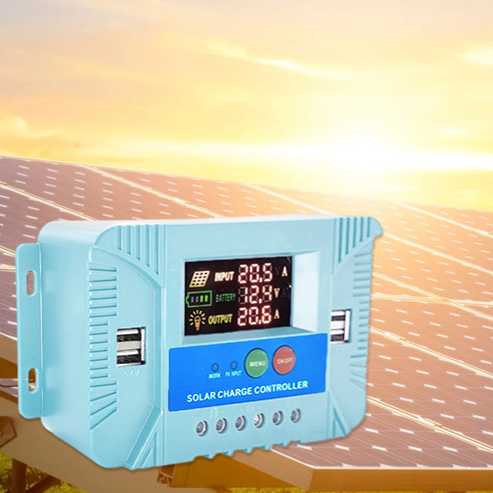 12V 24V Solar Power Controller Solar Panel Controller Lithium Battery Charge Controller for Lead-Acid Lithium Battery