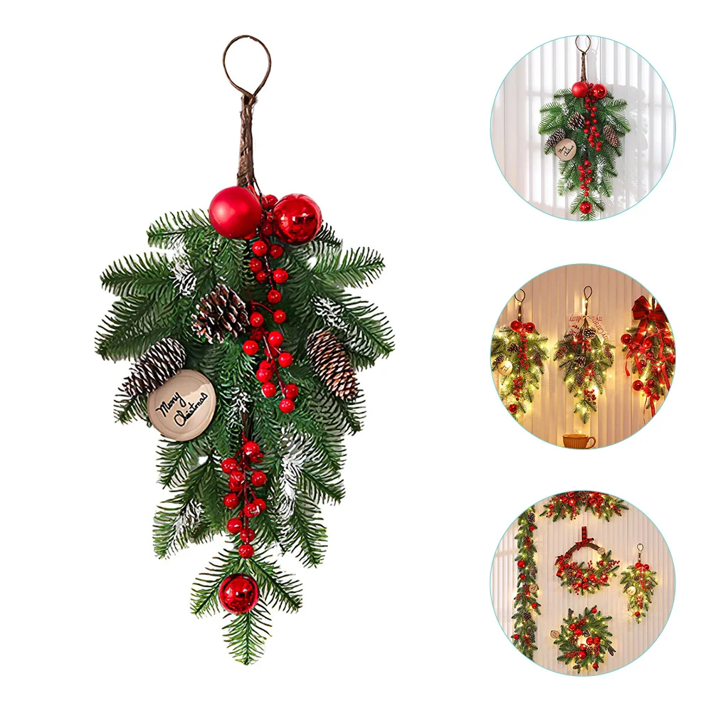 

Christmas Wall Hanging Stair Swag Door Trim Mailbox Xmas Teardrop The Pet Artificial Wreath Upside Down Decor