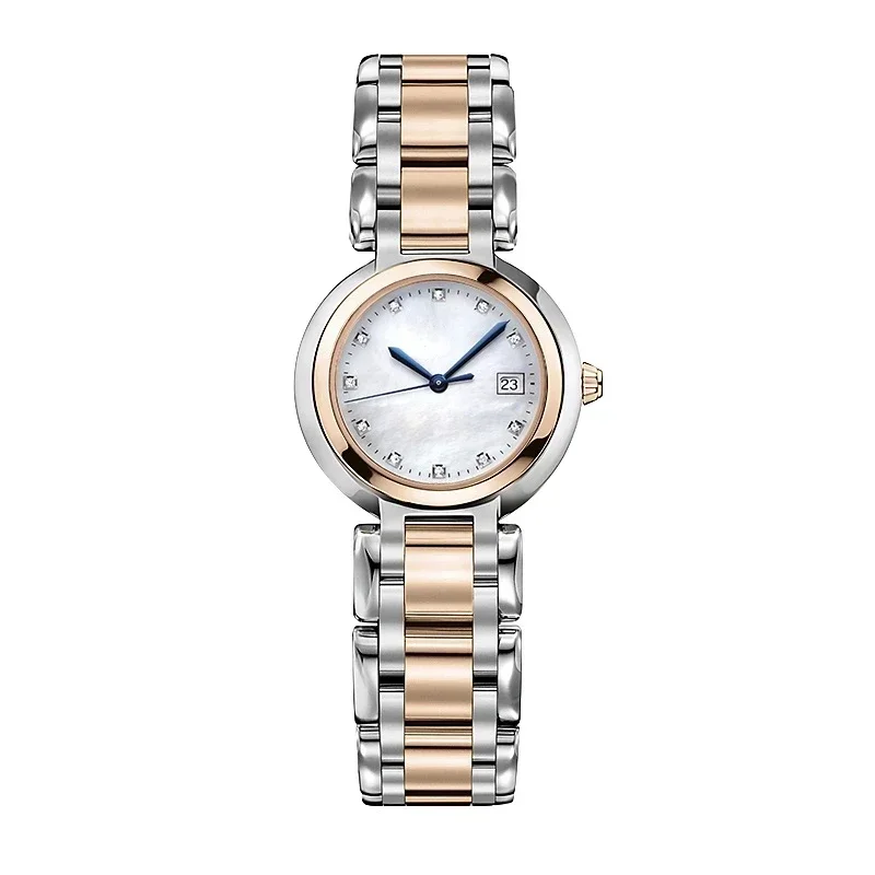 

Luxury New Women Quartz Watch Heart Moon Quartz Ladies Watches Stainless Steel Silver Rose Gold White Diamonds Dial