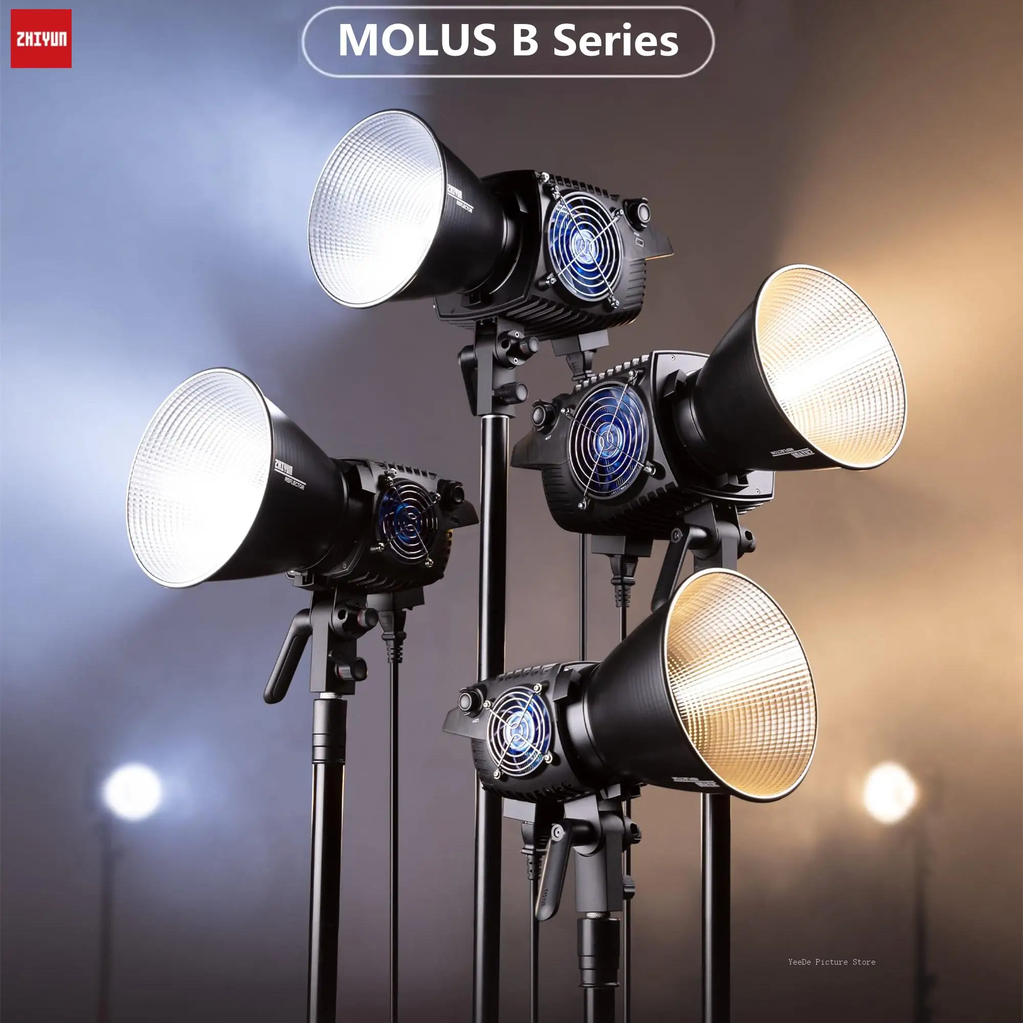 ZHIYUN MOLUS B 시리즈 COB 라이트, 2 색 비디오 조명, 촬영 스튜디오 조명, 사진 조명, B100, B200, B300, B500