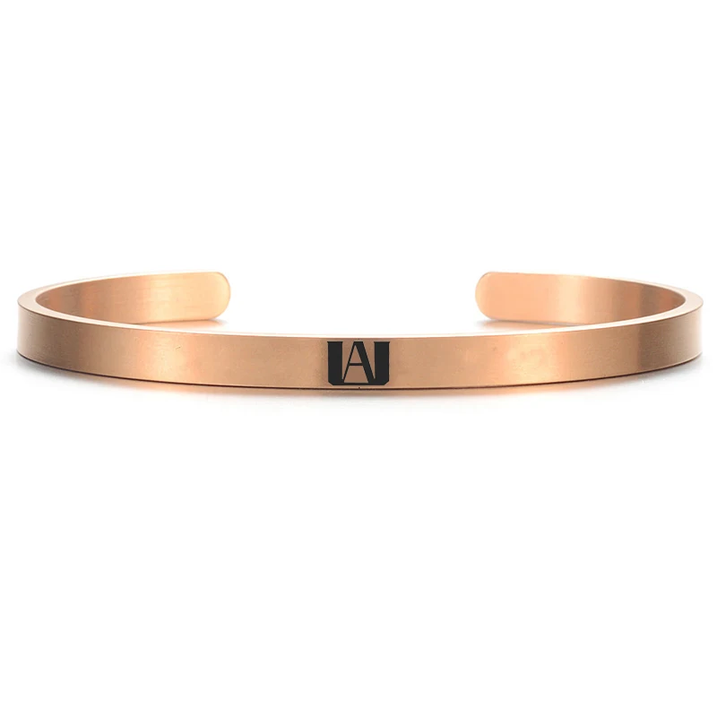 My Hero Academia Animation Cuff Bracelet Logo Cosplay Fashion Stainless Steel Bangle Women Men Jewelry Christmas Gift for Fans 6