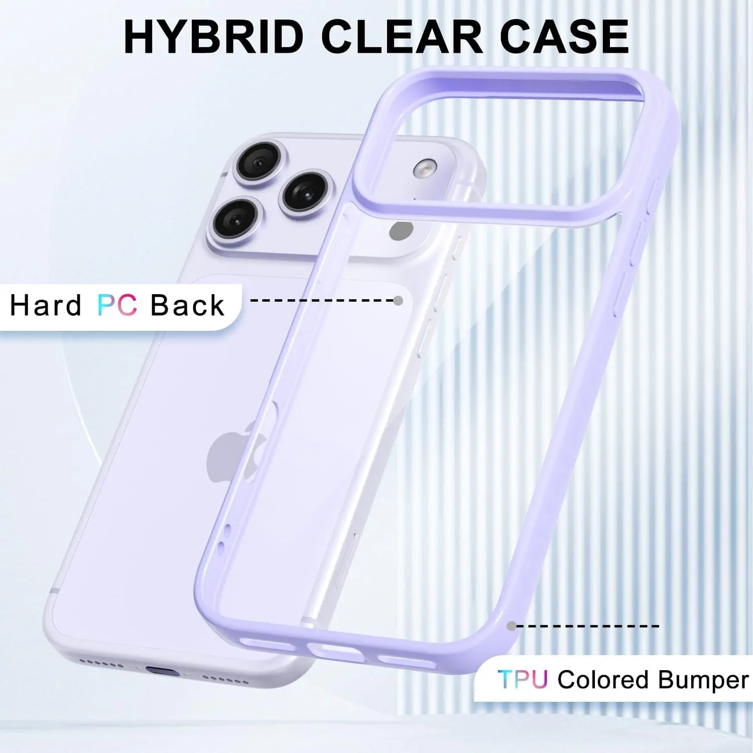 Vibrant Transparent Phone Case with Soft Bumper and TPU Back