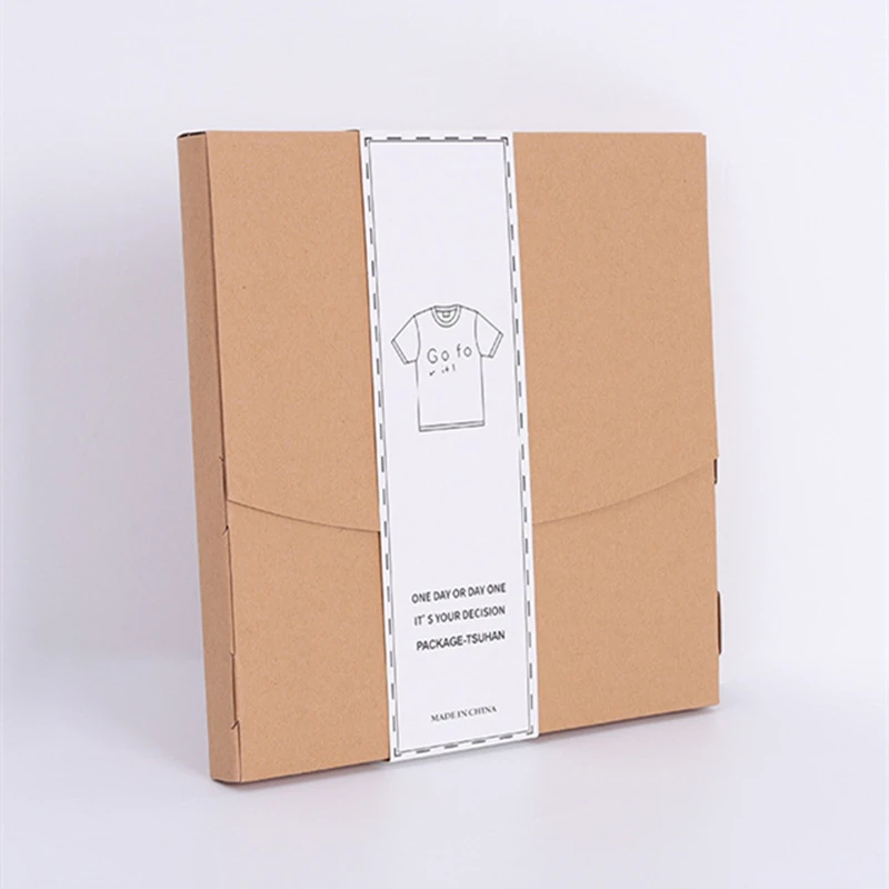 50Pcs/lot Custom Logo Kraft Paper Envelope Packaging Box For T