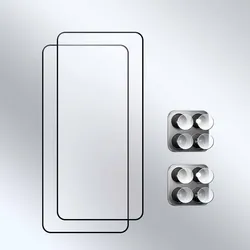 Premium 9H Anti - Scratch Tempered Glass Screen Protector with Soft Fiber Camera Film - 400 Smart (2 glass 2 lens film)