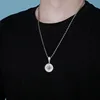18K White Gold Plated Compass Pendant Iced Out Hip Hop Jewelry Bling 5A Hip Hop Pendant Necklace 3