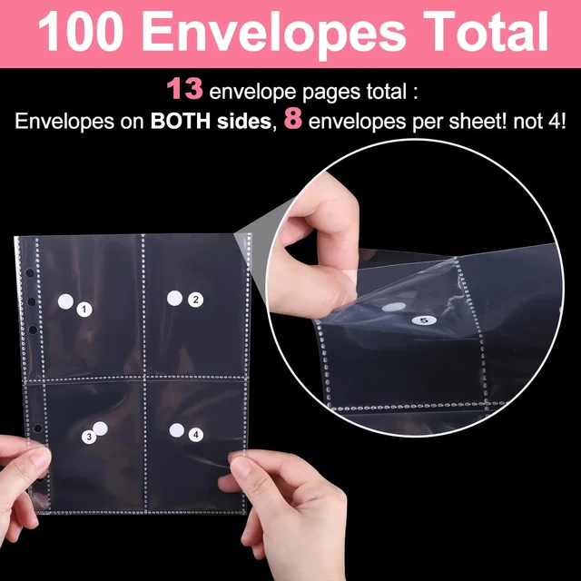 100 Envelope Challenge Theme Envelopes 14.8x10x7.8cm Plastics Storage Box  Set Multiple Envelope Colors Available Fun Storage Box - AliExpress
