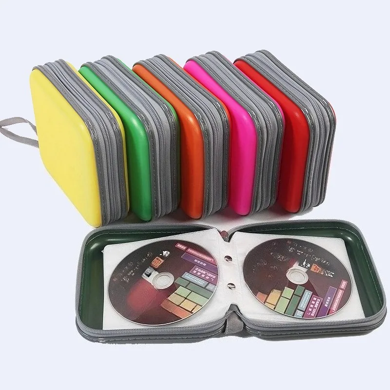 40개 용량 휴대용 지퍼 DVD CD 홀더 EVA 보관 가방 (가정용/차량용 CD 앨범 박스 디스크 팩 정리함) 방진 휴대 케이스