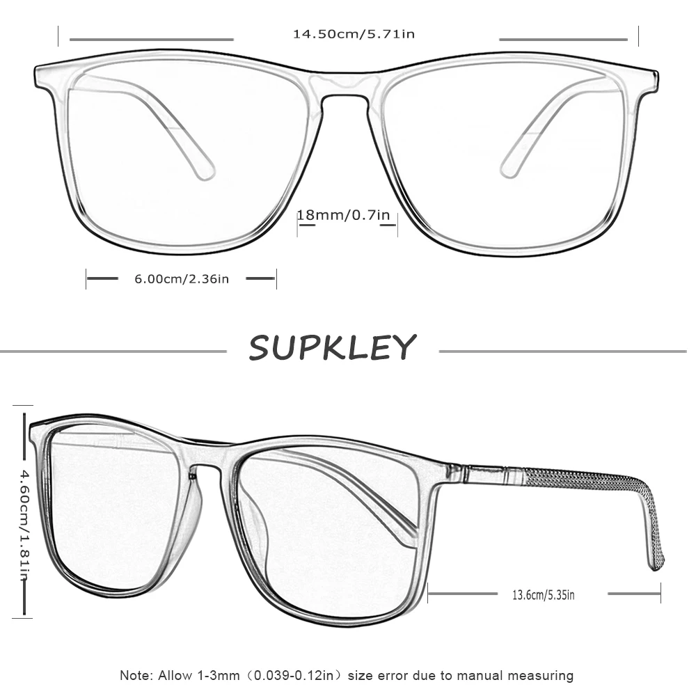 Square Sunglasses for Men Women Polarized Light Weight Business Driving Hiking Comfortable Eyewear Accessory