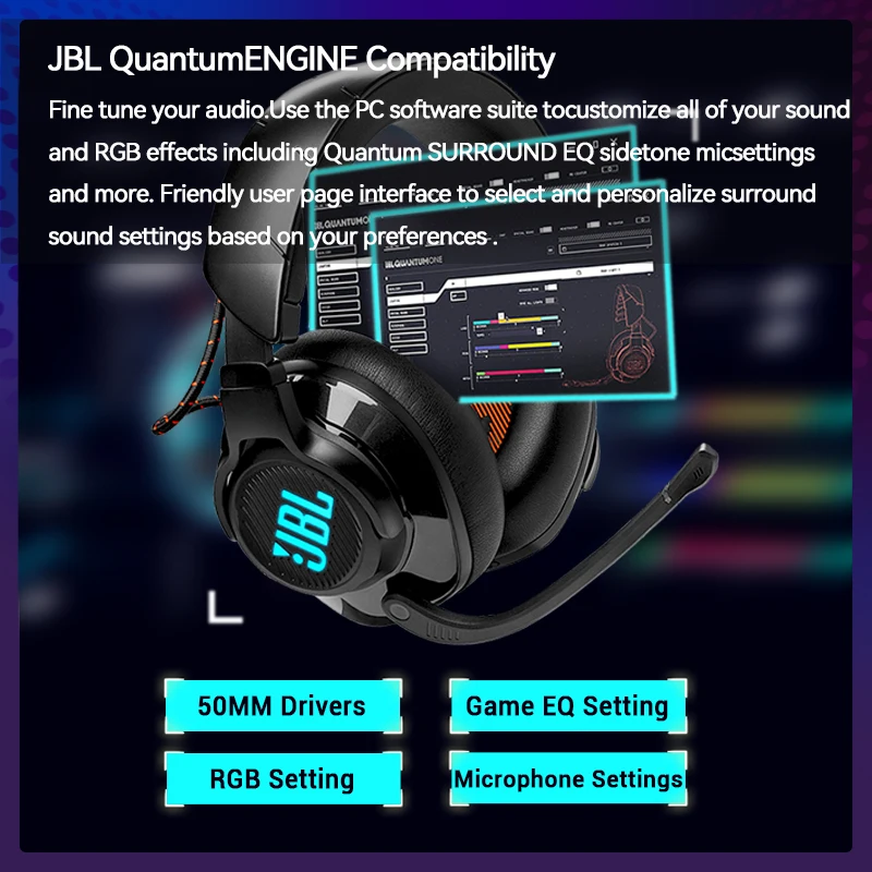 Casque gaming sans fil avec micro Jbl Quantum 600 - Noir