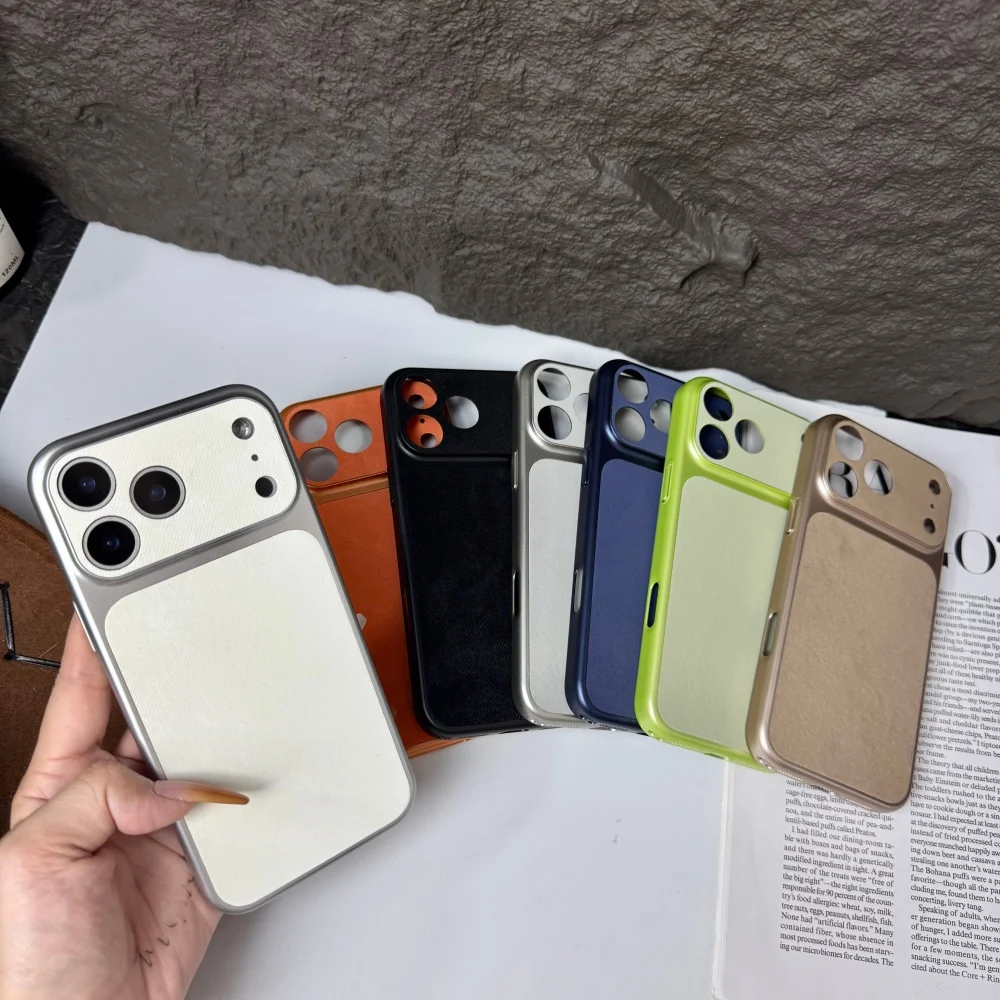 Plating Denim Texture Shockproof Phone Case with Full Camera Protection