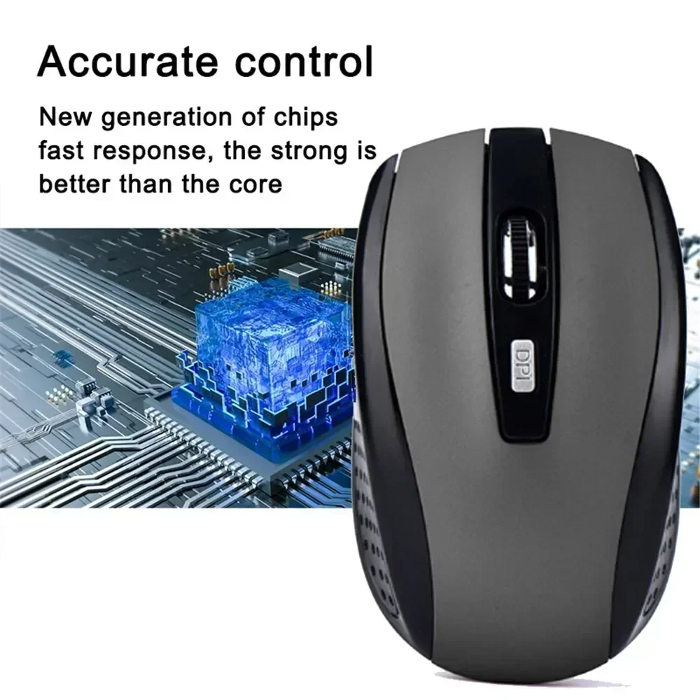 Wireless Mouse 2.4G Portable Ergonomics Mobile Optical Office Adjustable 1600DPI Levels For Notebook Laptop MacBook