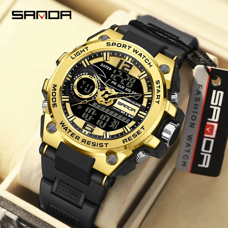 2023 Sports Men's Watches Top Brand Luxury Military Quartz Watch Men Waterproof S Shock Male Clock relogio masculino SANDA 9010