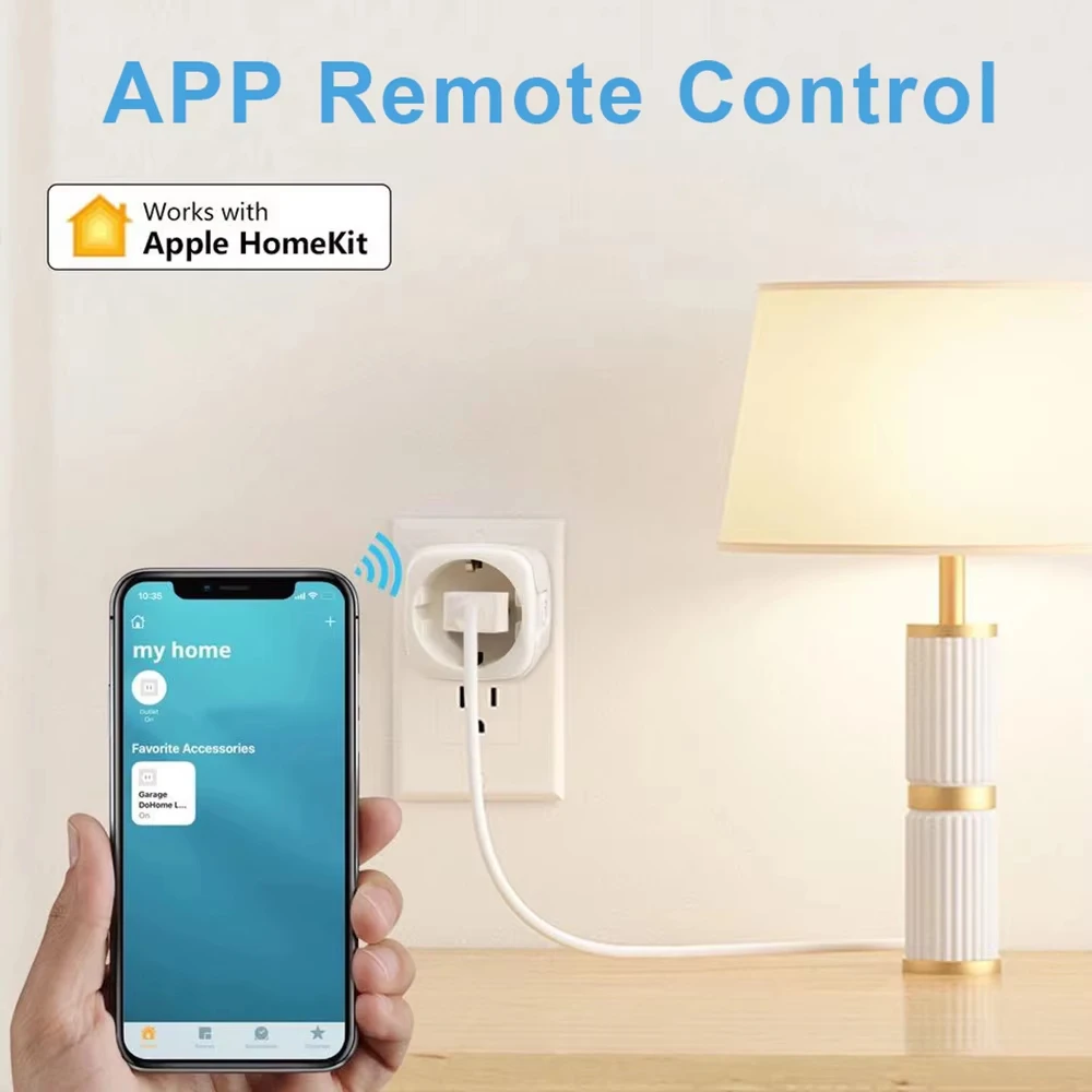 Matter 20A EU 가전 콘센트 미니 스마트 플러그 어댑터 APP 제어는 HomeKit Siri Alexa Google WiFi 스마트 소켓과 함께 작동합니다.