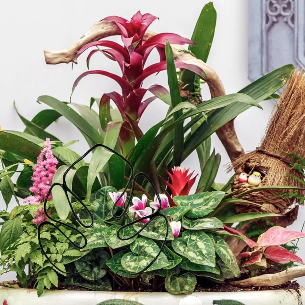 Plant Stand Rustproof Corrosion Resistant Simple Installation Monstera Shaped Plant Support Stake Flower Shaped Support Pile