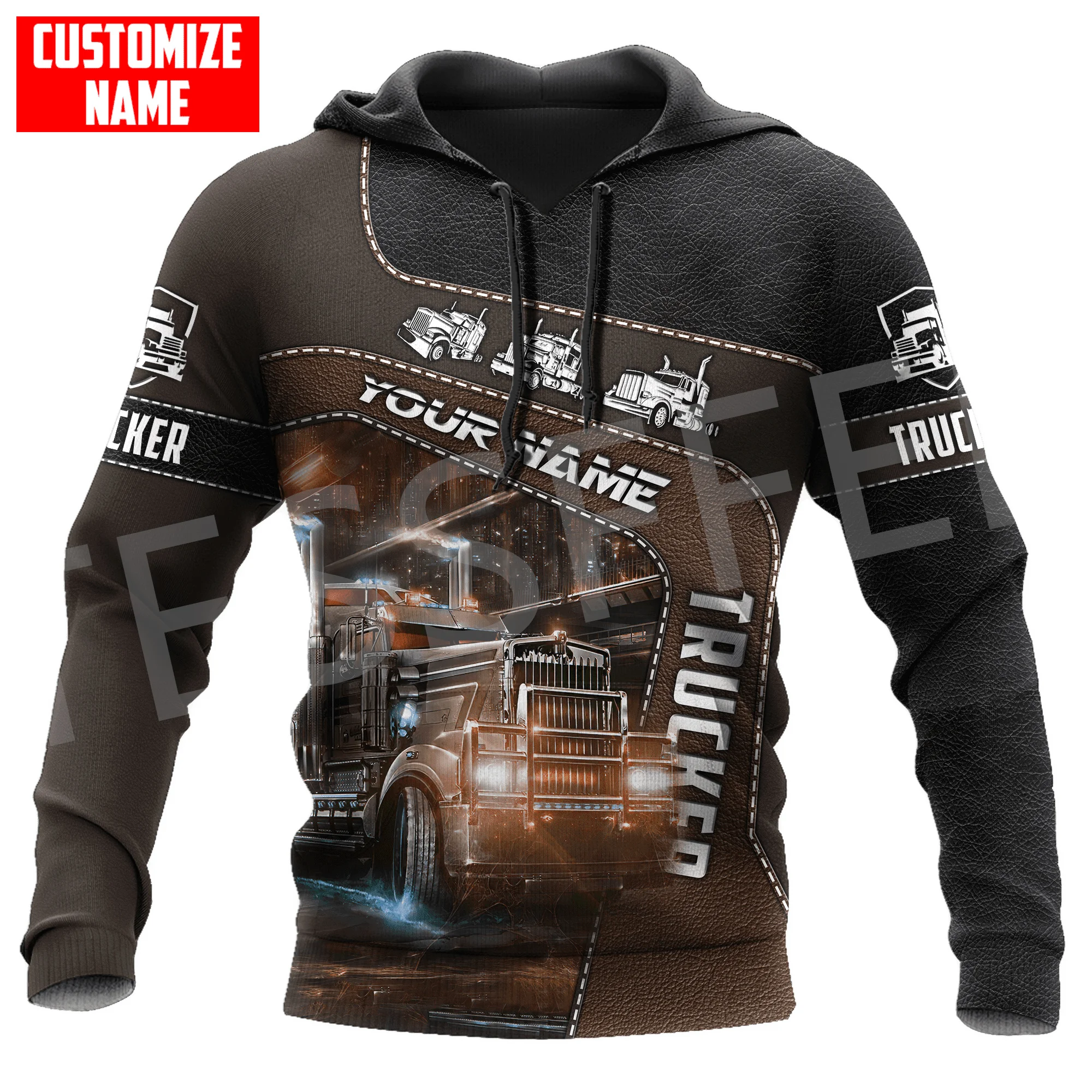 

Newest Custom Name Truck Operator Cosplay Trucker Driver Worker Tattoo Pullover 3DPrint Harajuku Casual Funny Jacket Hoodies X20