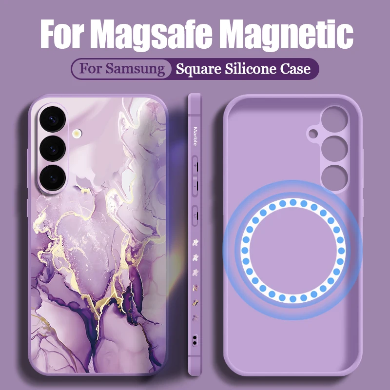 Marble Magnetic Lanyard Case with Built-in Metal Plate
