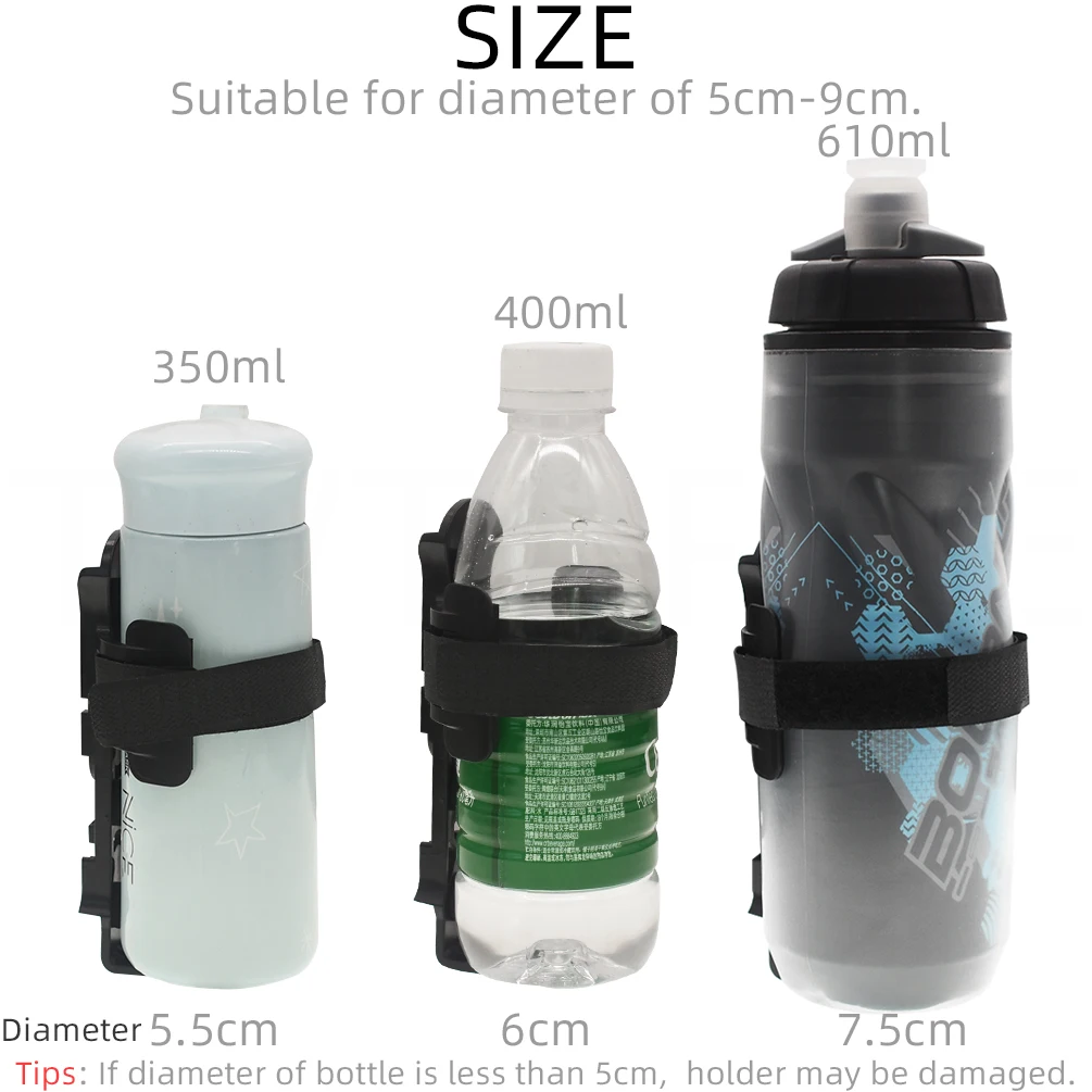 TWTOPSE Bicycle Water Bottle Cage Holder For Brompton Birdy Dahon 3SIXTY Folding Bike Frame Handle Post Rack Accessory PP5 610ml