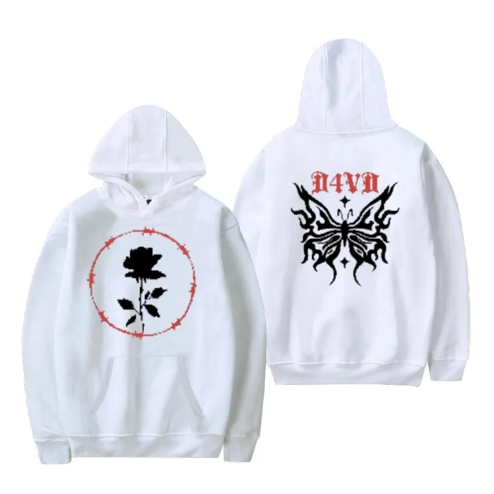 D4vd borboleta glitch hoodie moletom com capuz unissex moletom de manga longa  2024