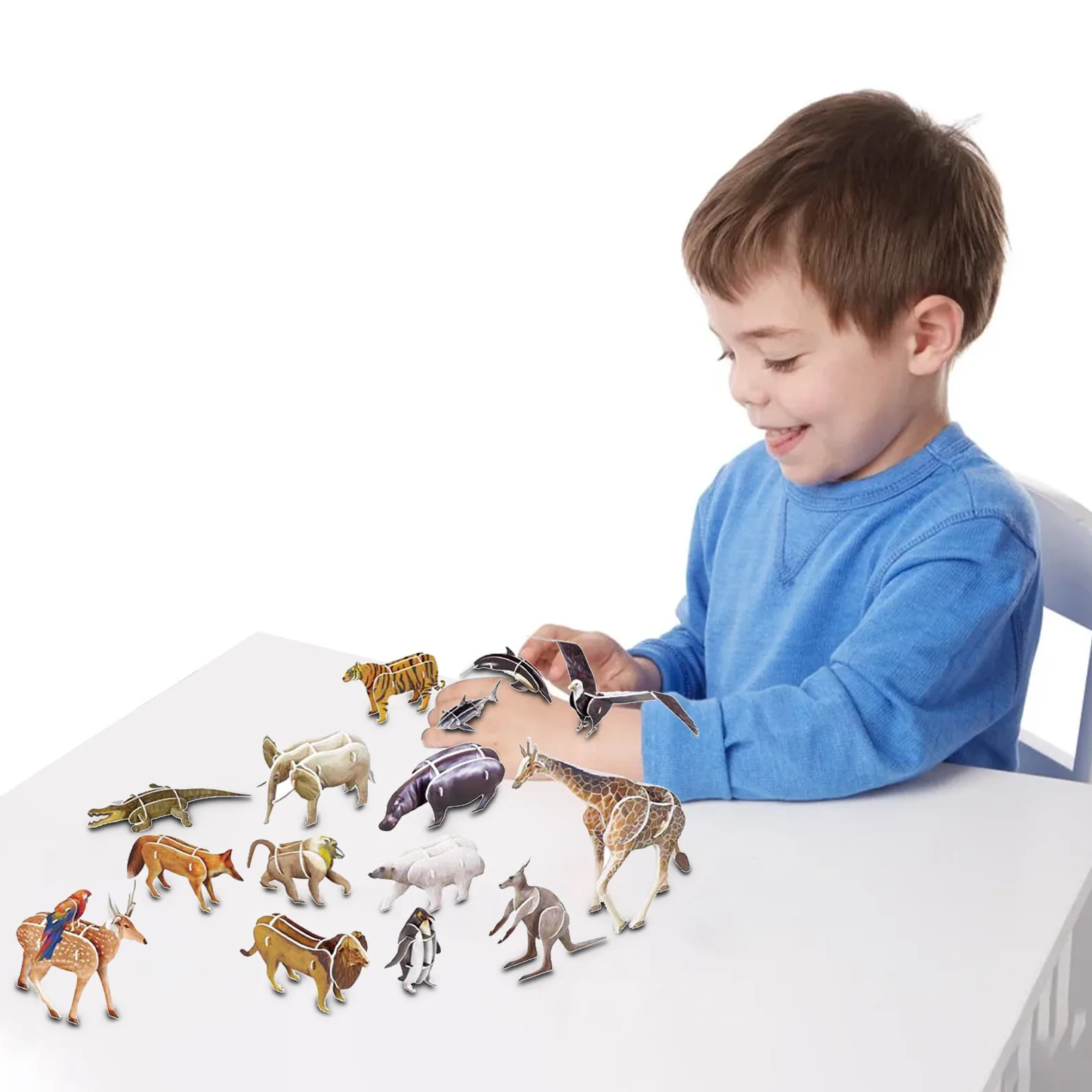 3D Paper Puzzle 3 Assorted Ice World Animals Cardboard Models DIY Kit For 6+ Arts And Crafts for Kids Ages 8-12 Girls Jewelry
