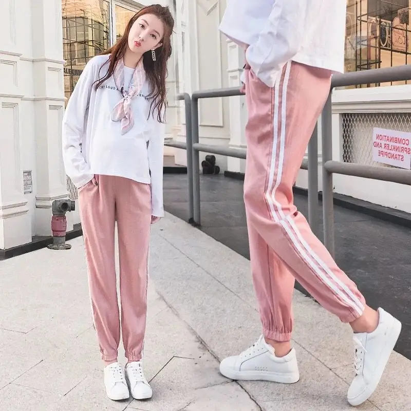 Maternity Leggings Fashion Maternity Sport Pants Elastic Waist Belly Casual Trousers for Pregnant Women Pregnancy Yoga Track Pants
