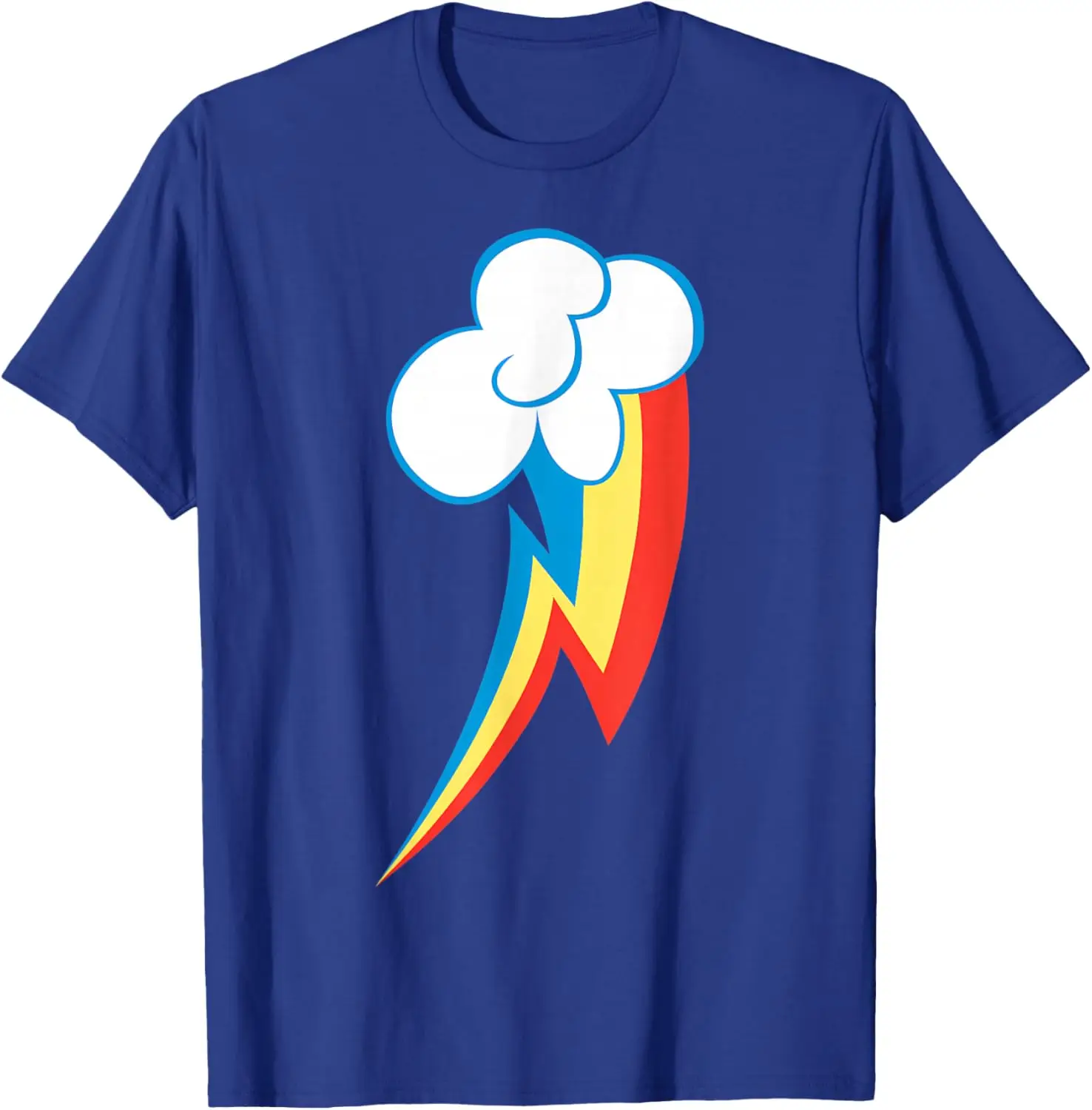 Rainbow Lightning Cloud Graphic Tee - Breathable Cotton Short Sleeve Shirt