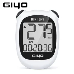 GIYO M3 Bike Mini GPS Cycling Computer - Wireless Waterproof Stopwatch with LCD Backlight Display (M3 White)
