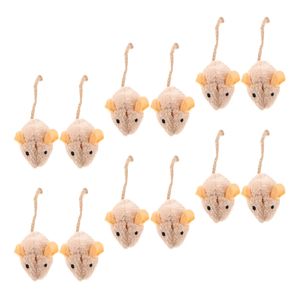 

12 Pcs Pet Supplies Stuffed Cat Toys Plush Sports Funny Mouse For Indoor Cats Mice Interactive