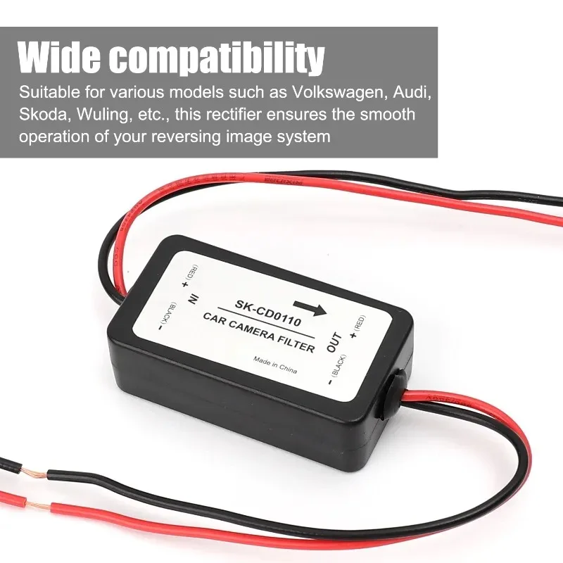 Broken Line Style Rectifier DC 12V Power Car Rear View Camera Power Relay Capacitor Auto Relay Capacitor Filter Connector