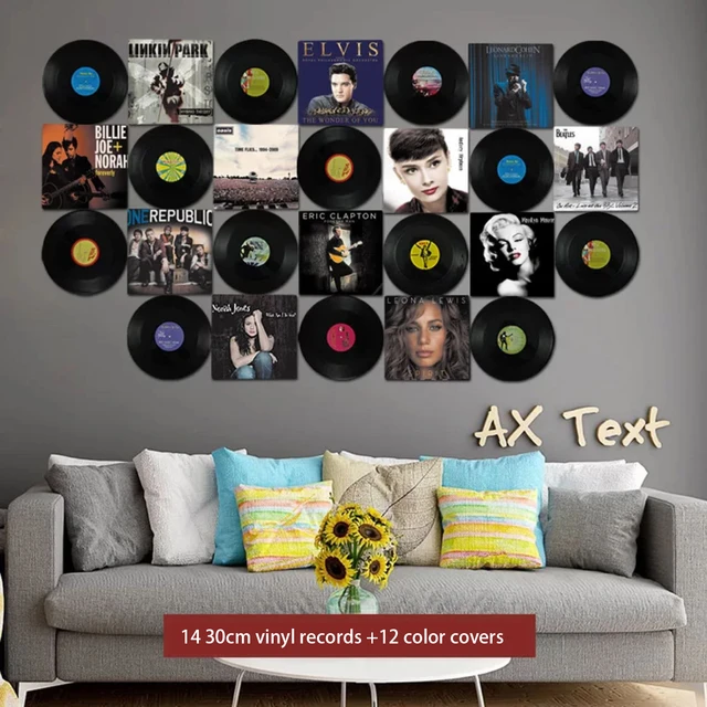 American Round Vintage Vinyl Record Wall Decor Home Restaurant Bar House  Living Room Decoration Rich Texture