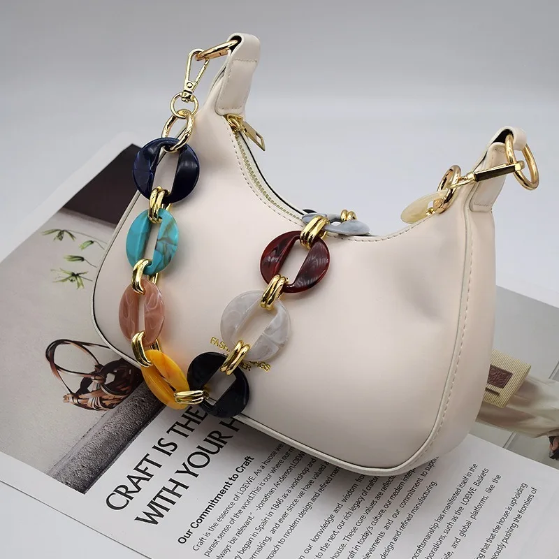Fashion Acrylic Handbag Chains Shoulder Bag Strap DIY Purse Chain Resin Chains Handles Belt Parts Bag Accessories Bag Chain
