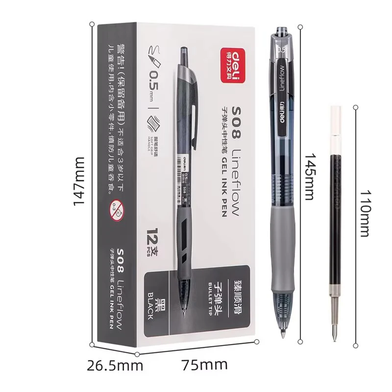 Retractable Gel Pens Set with Assorted Ink Colors for Writing and Office Supplies