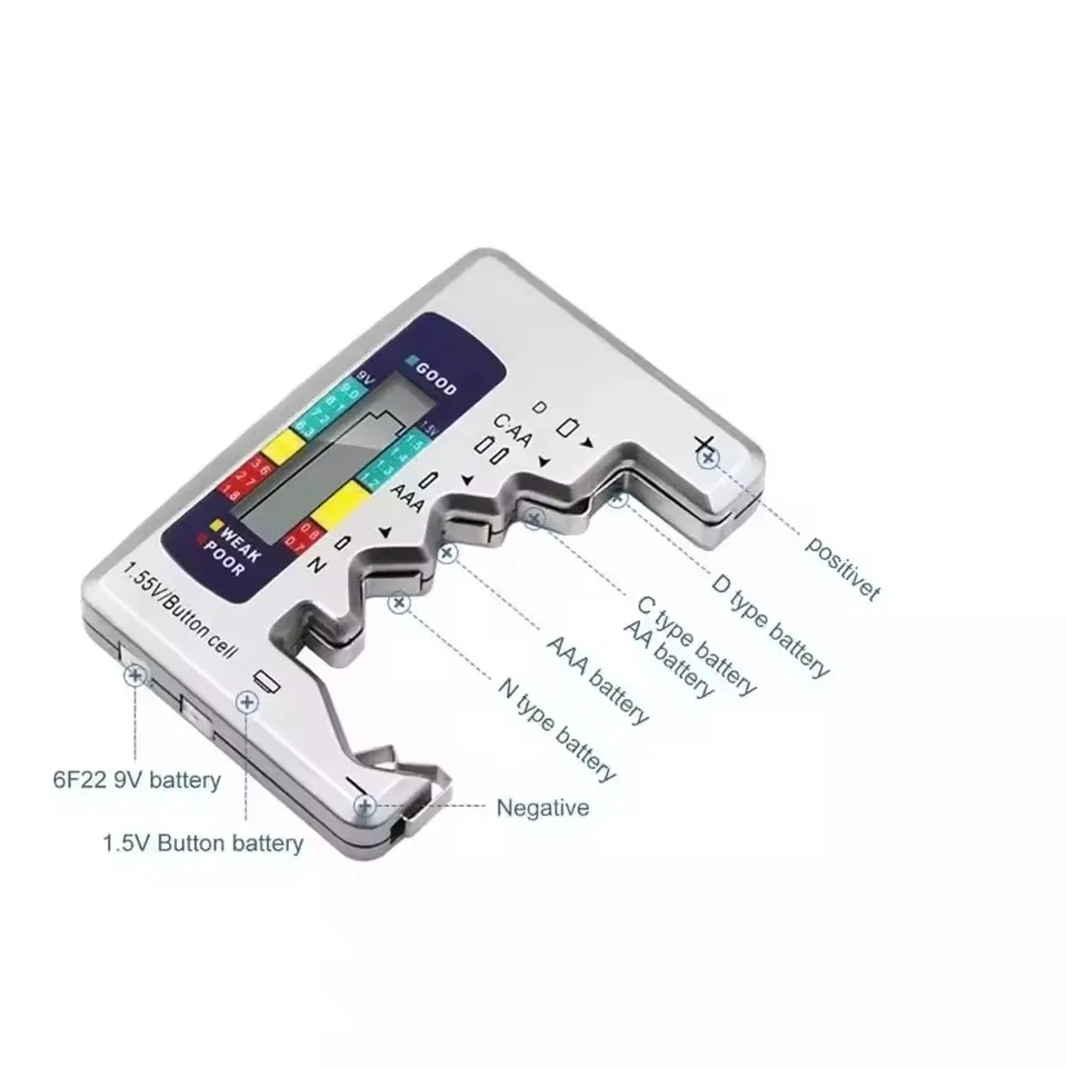 20PCS Digital Battery Tester LCD Display AA/AAA/9V/1.5V Button Cell Battery Tool Capacity Check Detector Capacitance Diagnostic