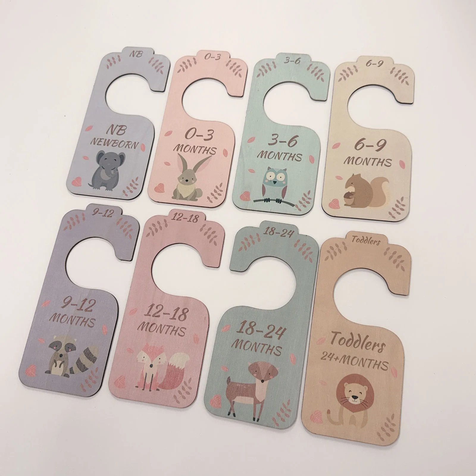 8PCS Baby Closet Dividers Wooden Baby Clothes Size Dividers Double Side Nursery Organizer Boys Gilrs Shower Gift Nursery Decor - 6