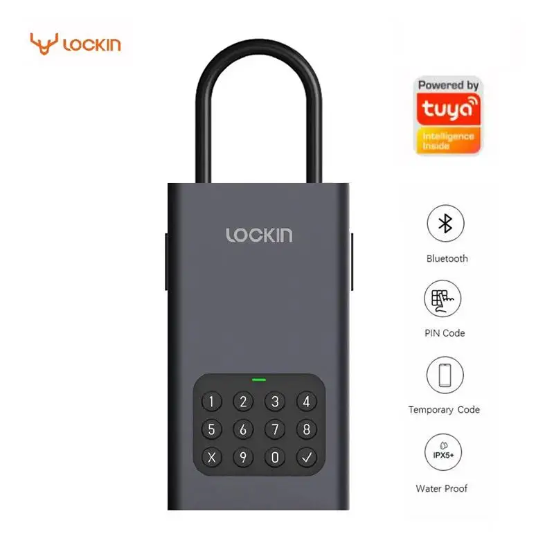 

New Lockin Smart Remote Control Smart Key Storage Lock Box Wireless Password Key Safe Alloy Box IPX5 Waterproof For Tuya APP
