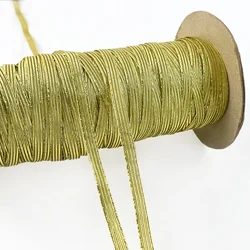 Elastic Band - 30 Meters, 6mm Flat Rubber Ribbon for Sewing and Crafting Accessories (Gold)