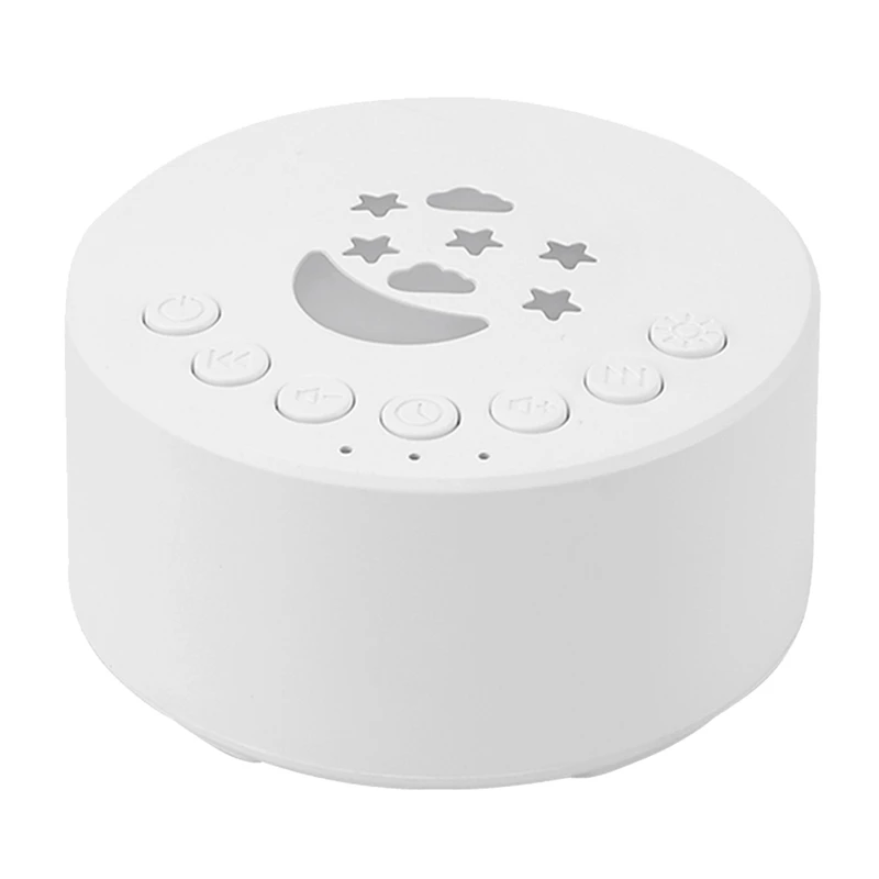 White Noise Sound Machine White Plastic Rechargeable Sleeping Adult Sleep Relax Baby Sleep Sound Player