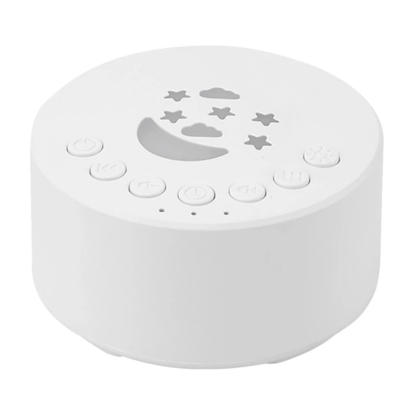 

White Noise Sound Machine White Plastic Rechargeable Sleeping Adult Sleep Relax Baby Sleep Sound Player