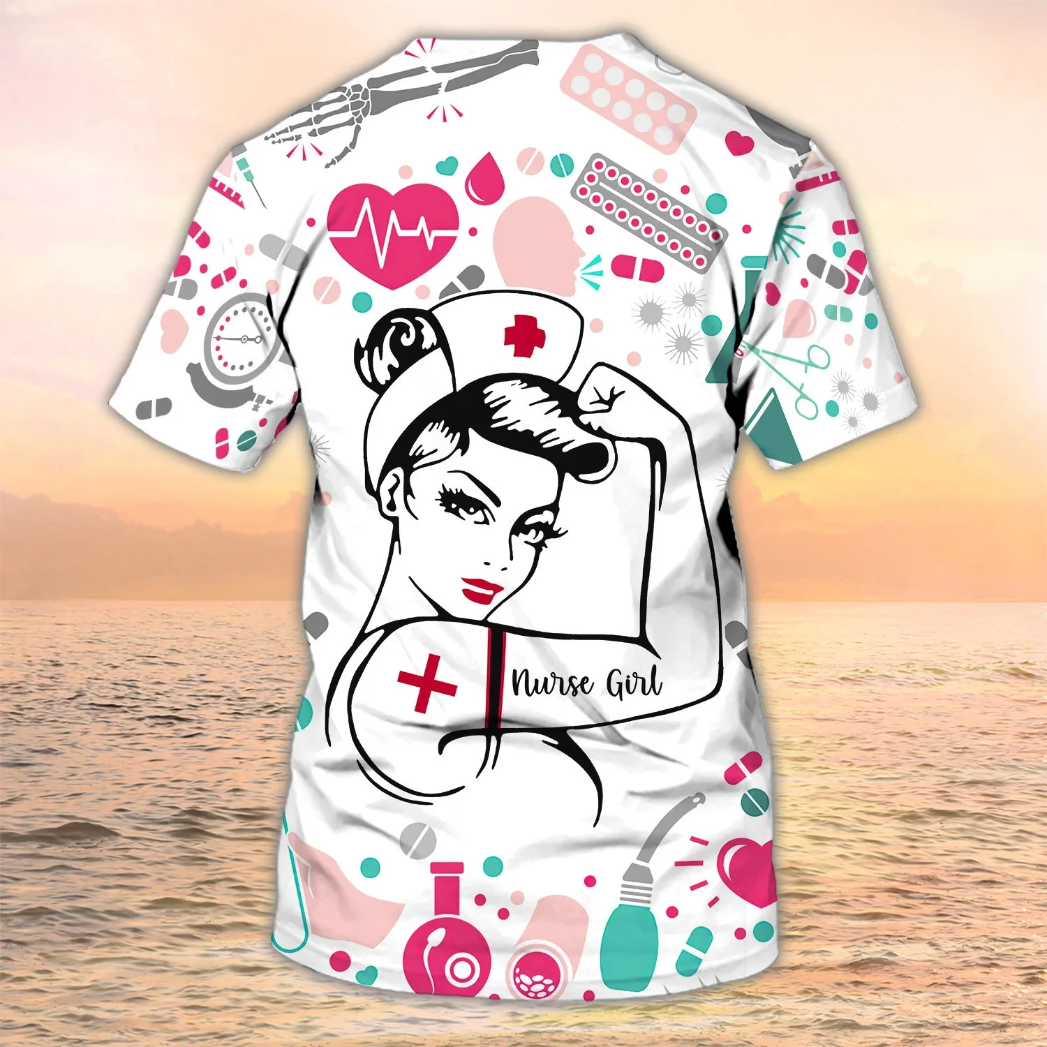 Neueste Sommer Mode männer T-shirt Krankenschwester Arzt Personalisierte Name 3D Gedruckt t-shirt Unisex Casual T-shirt Krankenschwester Uniform DW99 – Detail 14