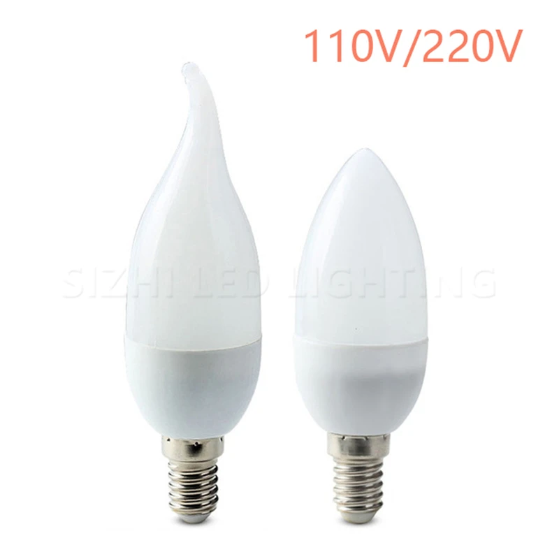 

1/5/10pcs led Candle Bulb E14 LED Lamp Indoor Light 110V 220V 5W 7W LED Chandelier Warm/Cool White LED lamp For Home Decoration