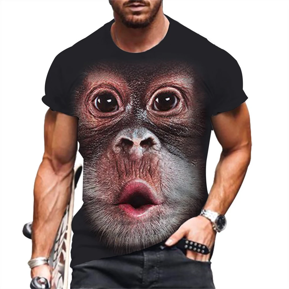 Camiseta Camisa Macaco Rosto 3d Animal - Y03