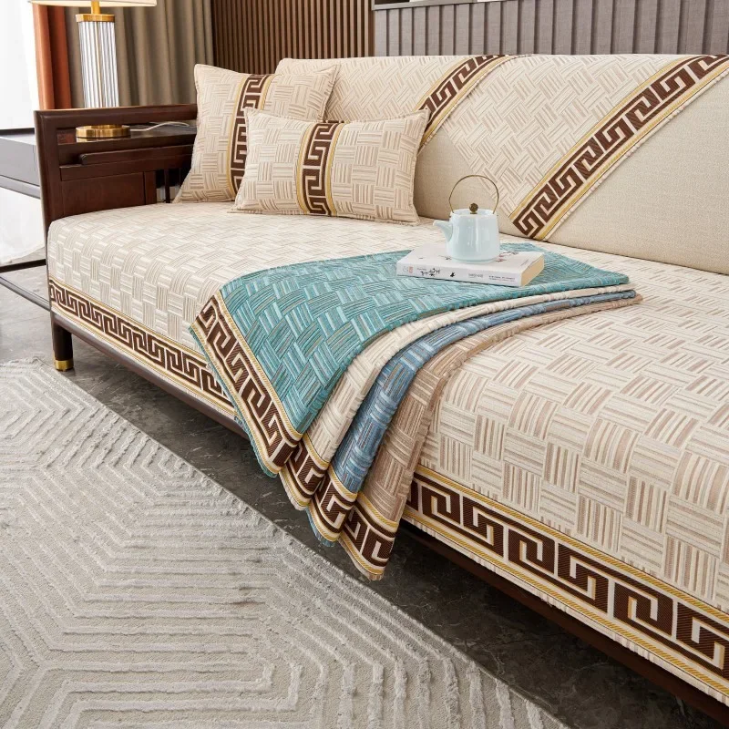 Luxury Soft Chenille Sectional L Shape Sofa Towel Four Season Universal Sofa Cover Anti-slip Couch Covers for Living Room 5
