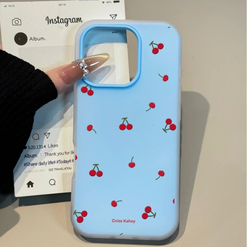 Candy Color Lichee Pattern Soft Matte Phone Case