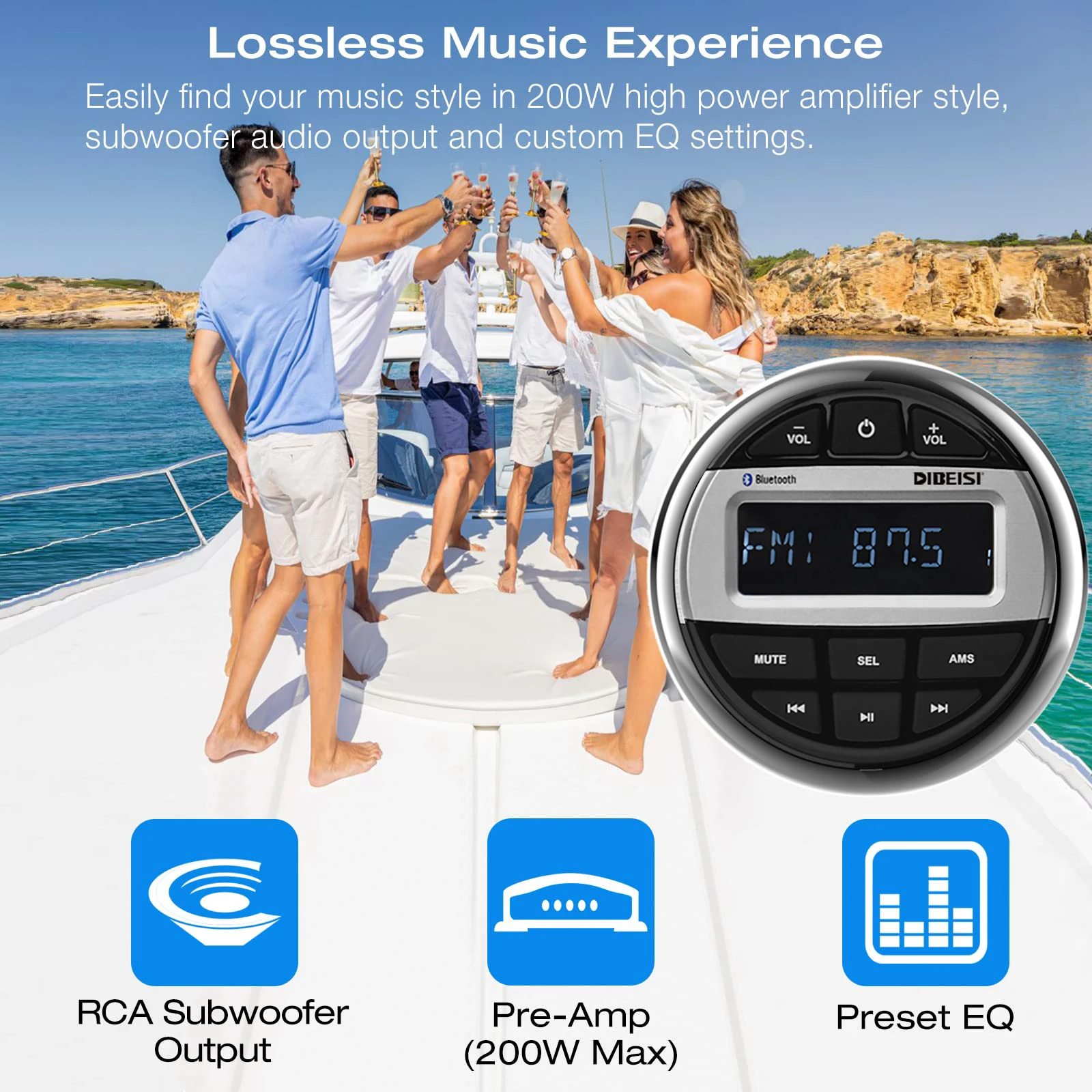 Marine Waterproof Car Mp3 Player Radio Stereo Bluetooth Boat Audio Am Fm  Receiver Usb Charger Aux Rca For Spa Atv Utv - Marine Audio - AliExpress