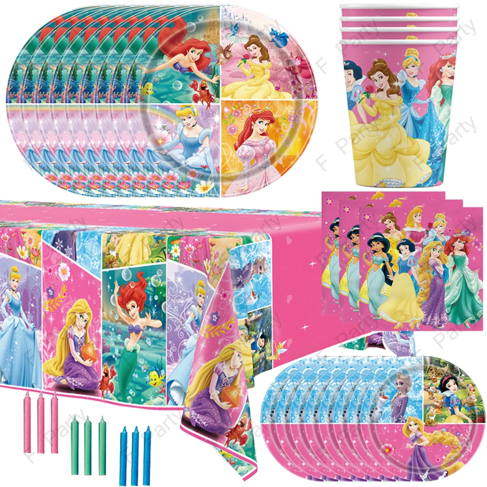 Birthday Princesses Disney Decorations Princess Rapunzel Tableware