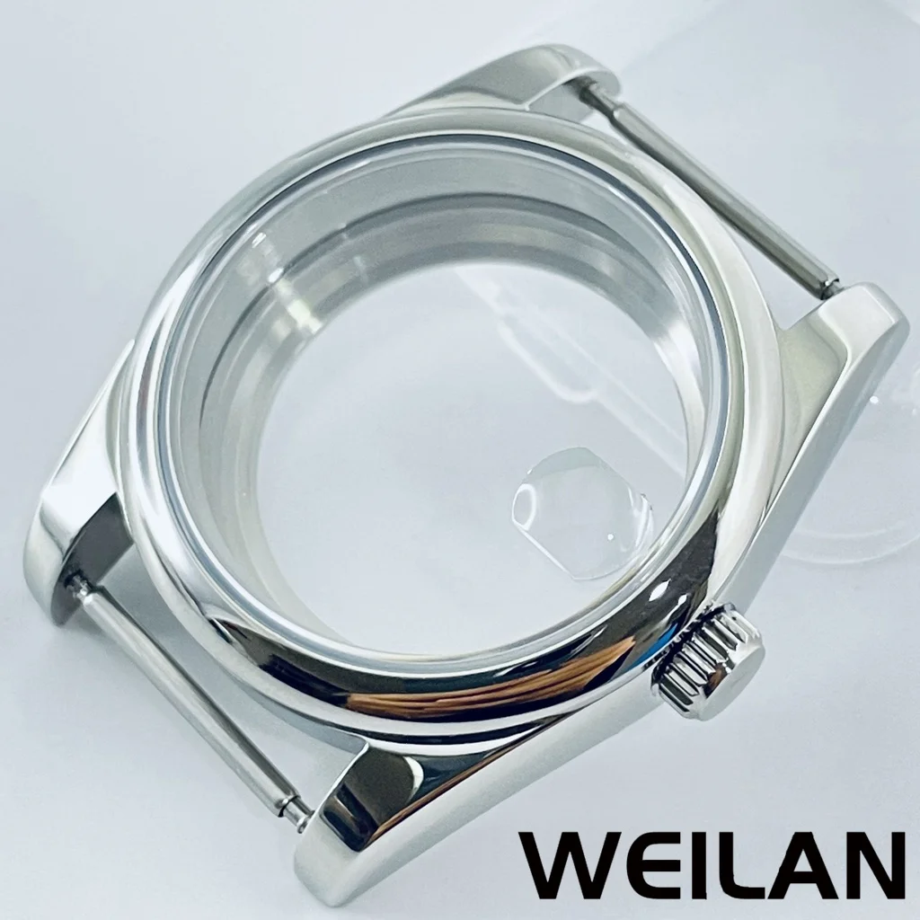 Silver Waterproof Watch Case with Sapphire Crystal, 36mm/40mm